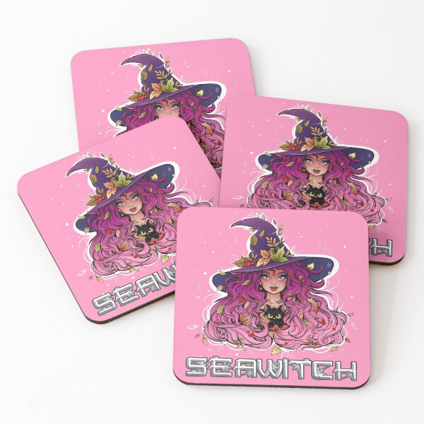 Item preview, Seawitch with long hair and a kitten in pink purple designed and sold by NoMatterLab.
