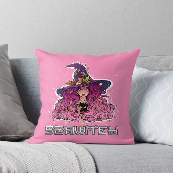 Item preview, Seawitch with long hair and a kitten in pink purple designed and sold by NoMatterLab.