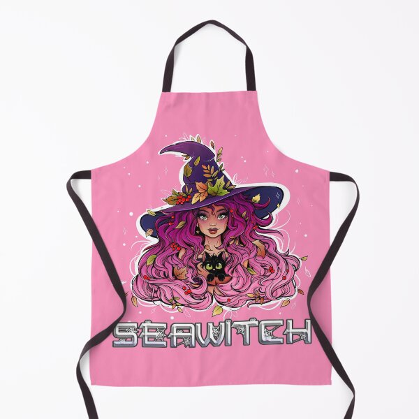 Item preview, Seawitch with long hair and a kitten in pink purple designed and sold by NoMatterLab.