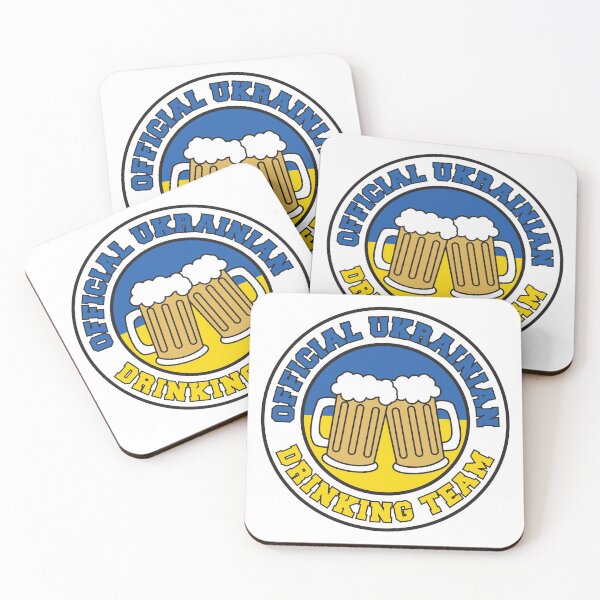 Item preview, Official Ukrainian Drinking Team Featuring Flag Of Ukraine And Beers designed and sold by jaycartoonist.