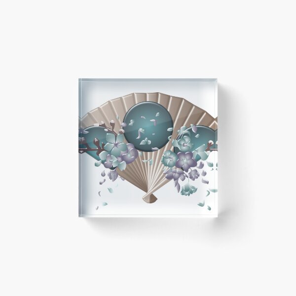 Item preview, Japanese floral fan designed and sold by BorneowithLove.