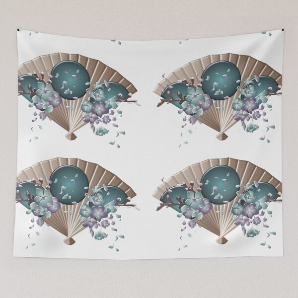 Item preview, Japanese floral fan designed and sold by BorneowithLove.
