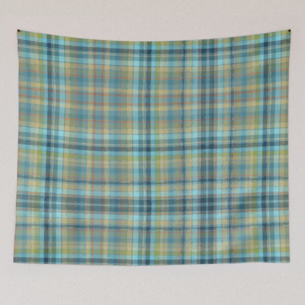 Item preview, Kingfisher checks and plaids, hand drawn and inky designed and sold by sueshormanart.