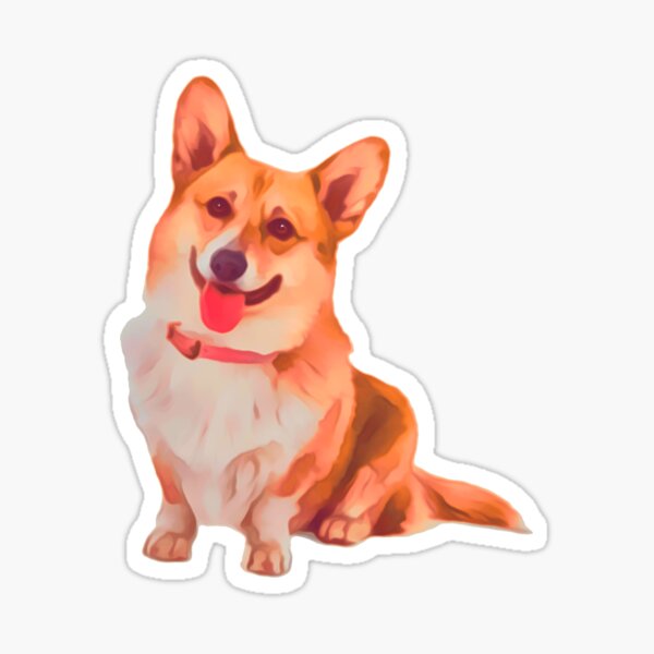 Item preview, Cute Corgi Sitting || Dog Design || Digital Painting designed and sold by BayRosePets.