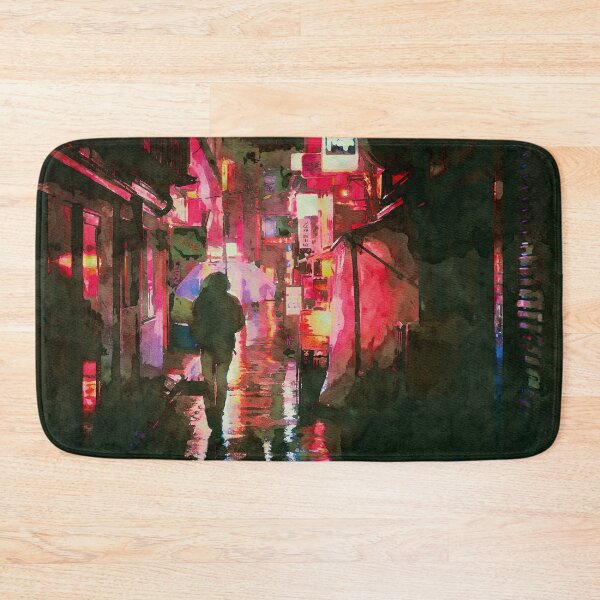 Item preview, Neon Japan - rainy night in watercolors designed and sold by BorneowithLove.