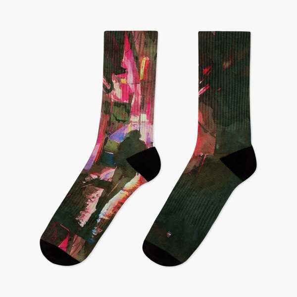 Item preview, Neon Japan - rainy night in watercolors designed and sold by BorneowithLove.