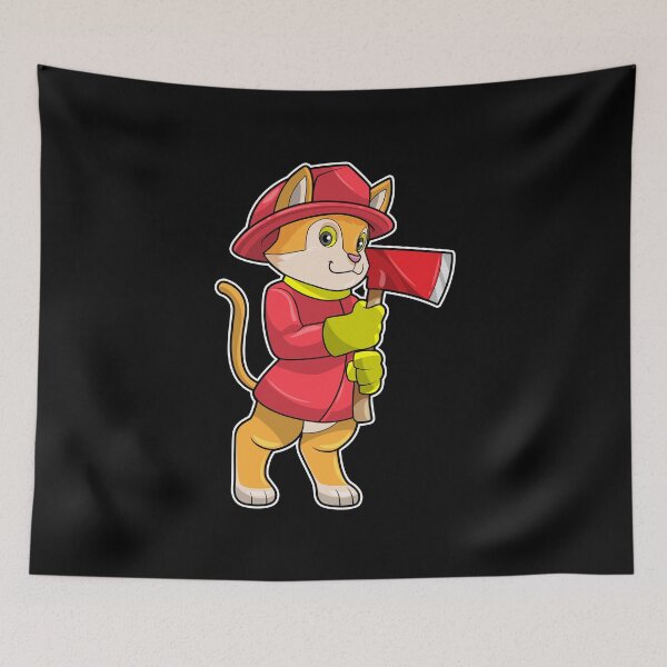 Item preview, Cat as Firefighter with Ax designed and sold by Snabdesign84.