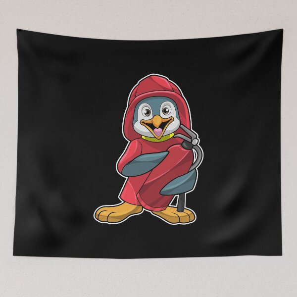 Item preview, Penguin as Firefighter with Fire extinguisher designed and sold by Snabdesign84.