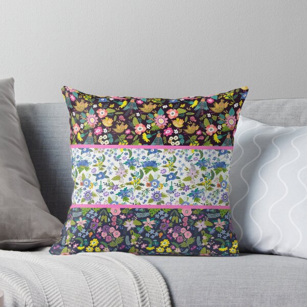 Item preview, Pretty Folk Art Floral Stripes with Pink Detail designed and sold by Greenbaby.