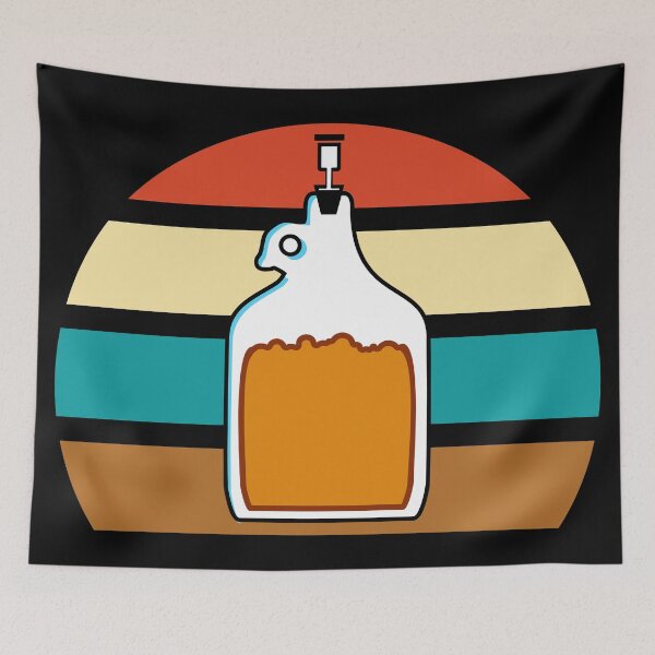 Item preview, Glass Carboy Homebrewing with Outrun Background designed and sold by BRU Design.