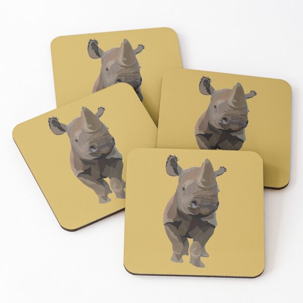 Item preview,  R is for Rhino ,Rhino – Powerful African and Asian Wildlife Illustration designed and sold by PrettylittlepastelUk.