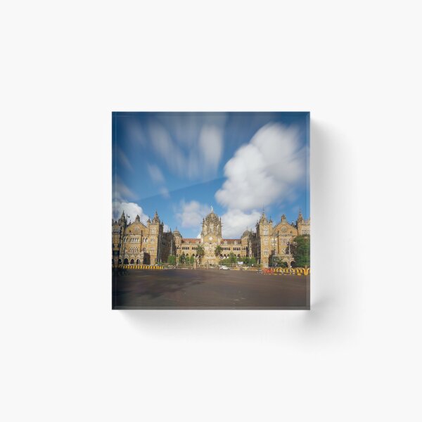 Item preview, Victoria Terminus now CSMT (VT) station with moving clouds, modern art, wall art, print, personalised gifts, custom printed gifts designed and sold by CameraDesign.