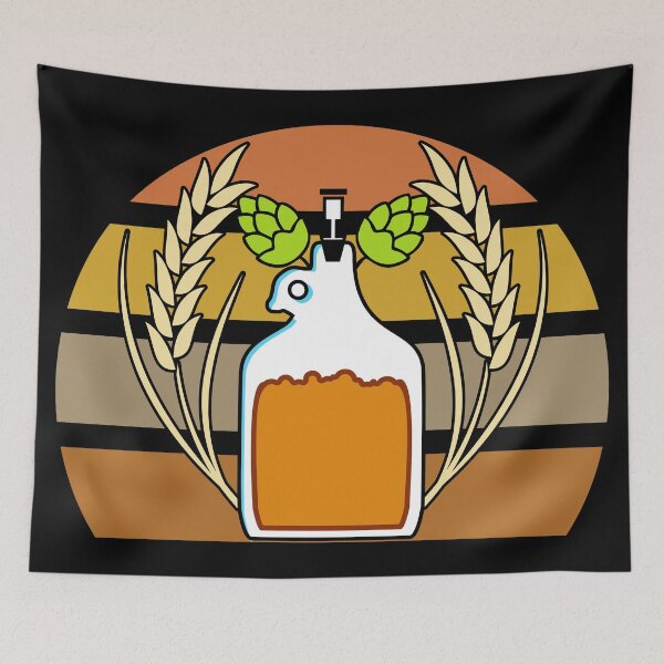 Item preview, Glass Carboy Homebrewing with Outrun Background designed and sold by BRU Design.
