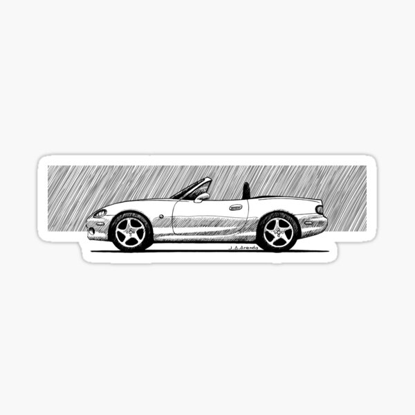 Mon dessin de la voiture roadster japonaise NB Sticker