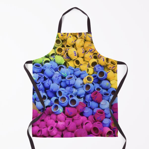Item preview, Colourful earthen pots in random formation, abstract pattern, modern art, wall art, print, personalised gifts, custom printed gifts. designed and sold by CameraDesign.