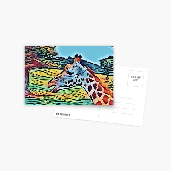 Giraffe Head In Glow Postcard