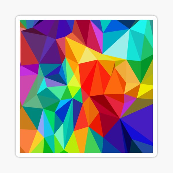 Bright Colorful Geometric Rainbow Design Sticker