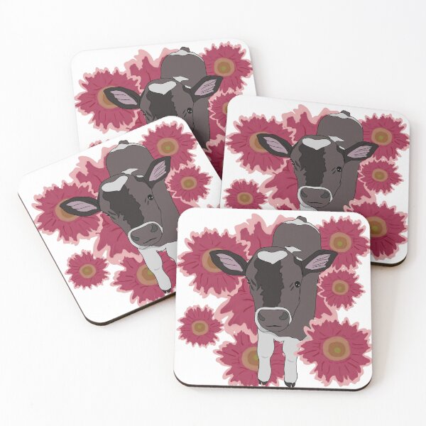 Item preview, Baby cow and Red flowers  designed and sold by Antiope33.