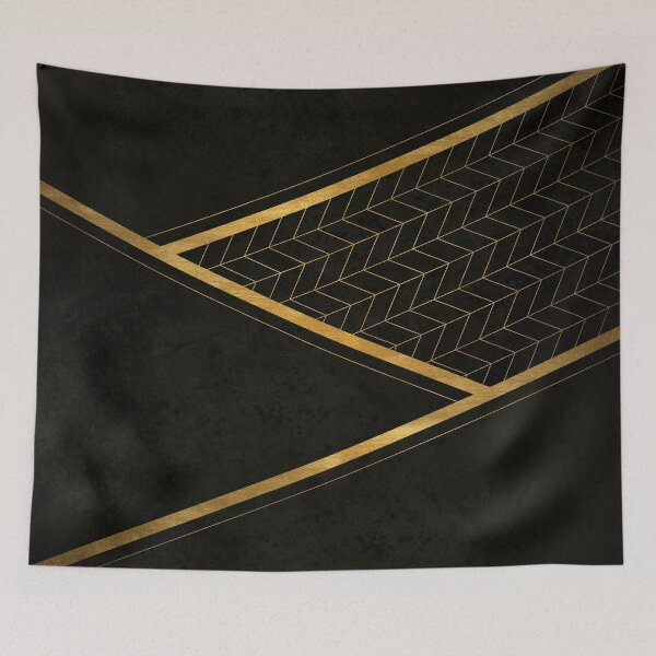 Item preview, Black Chevrons and Gold Geo designed and sold by AmbienceArt.