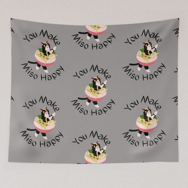 Item preview, You Make Miso Happy Japanese Cat in Ramen Bowl - Lovely designed and sold by Pumpkin-Prints.