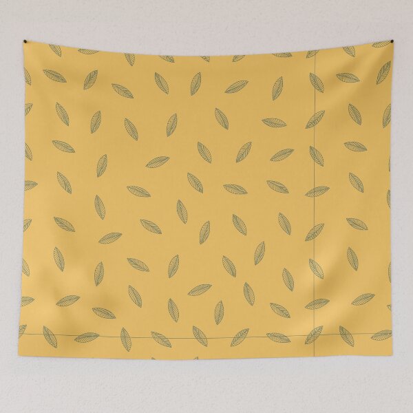 Item preview, Warm yellow pattern with simple green leaves. designed and sold by irismoreau.