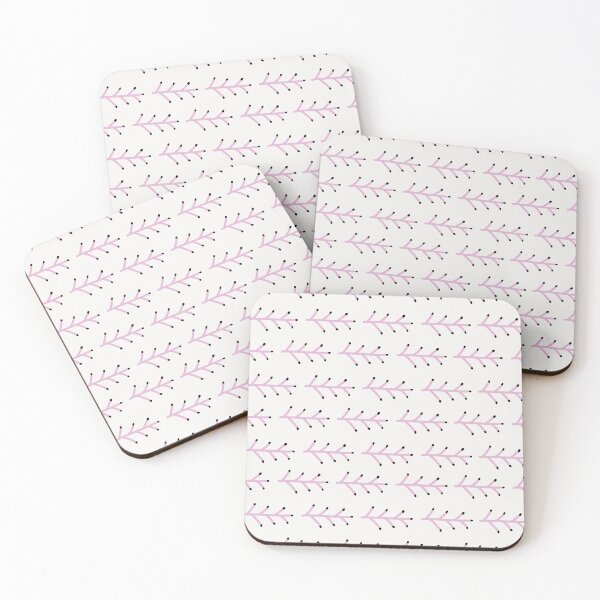 Item preview, Simple pattern with modern pink stems and black buds. designed and sold by irismoreau.