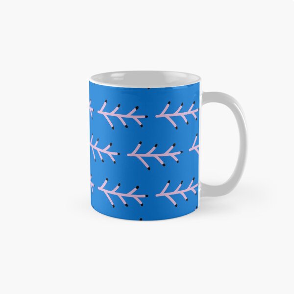 Item preview, Blue pattern with modern pink stems and black buds. designed and sold by irismoreau.
