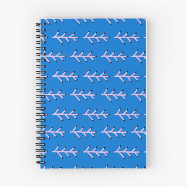Item preview, Blue pattern with modern pink stems and black buds. designed and sold by irismoreau.