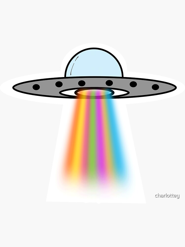 UFO Abduction Cartoon Sticker for Sale by charlottey