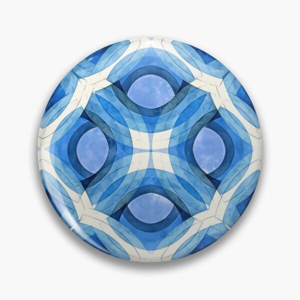 Artikelvorschau, Musterüberlappung Retro-Stil in Cerulean Blue Shades Layered Artwork entworfen und verkauft von taiche.