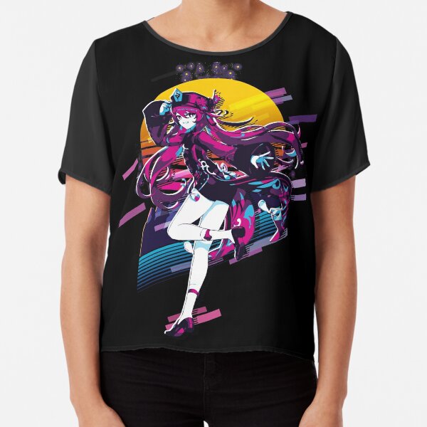 "Hu Tao - Genshin Impact 80s retro" T-shirt by MyRetroArt | Redbubble