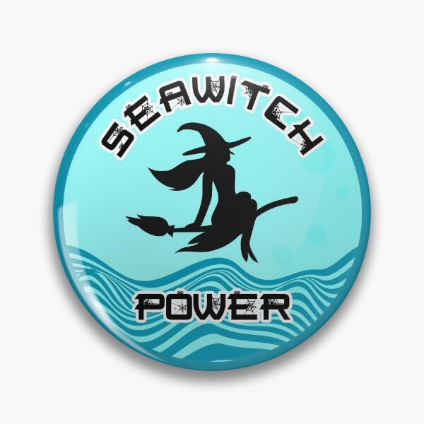 Item preview, Seawitch Power Round Sticker - Blue Silhouette  designed and sold by NoMatterLab.
