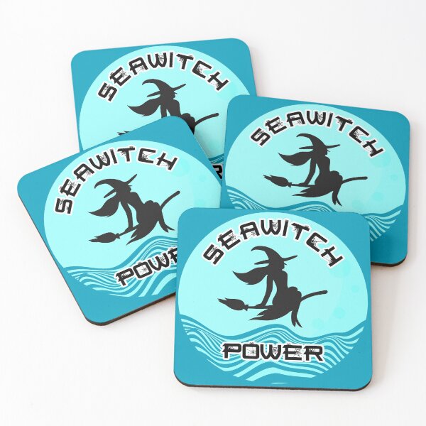 Item preview, Seawitch Power Round Sticker - Blue Silhouette  designed and sold by NoMatterLab.