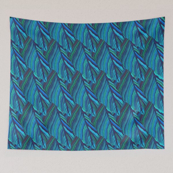 Item preview, Leaves abstract in blue shades designed and sold by MarionsArt.