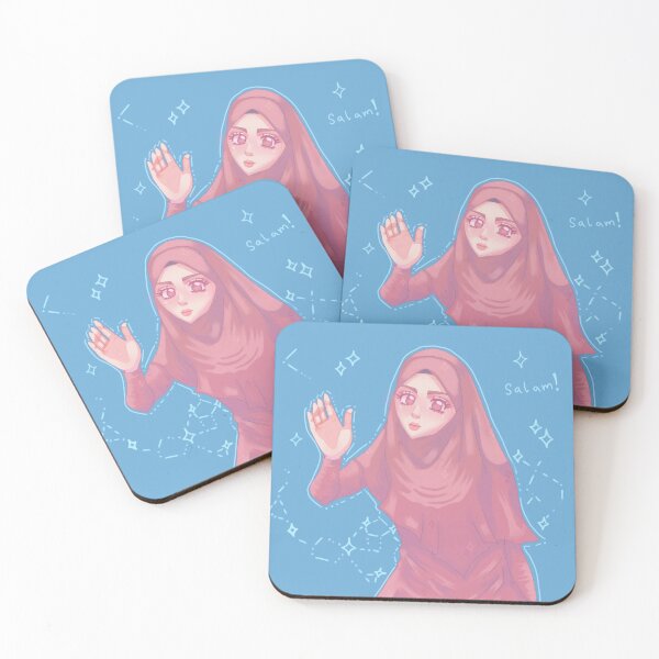 Item preview, salam hijabi kawaii anime girl designed and sold by artbychanti.