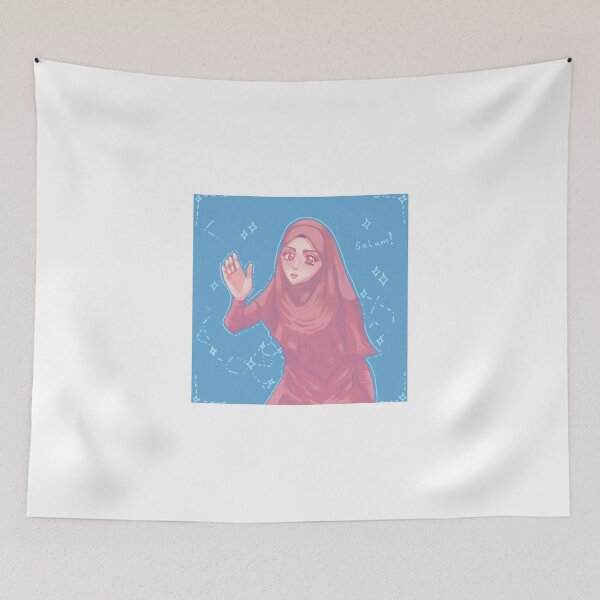 Item preview, salam hijabi kawaii anime girl designed and sold by artbychanti.