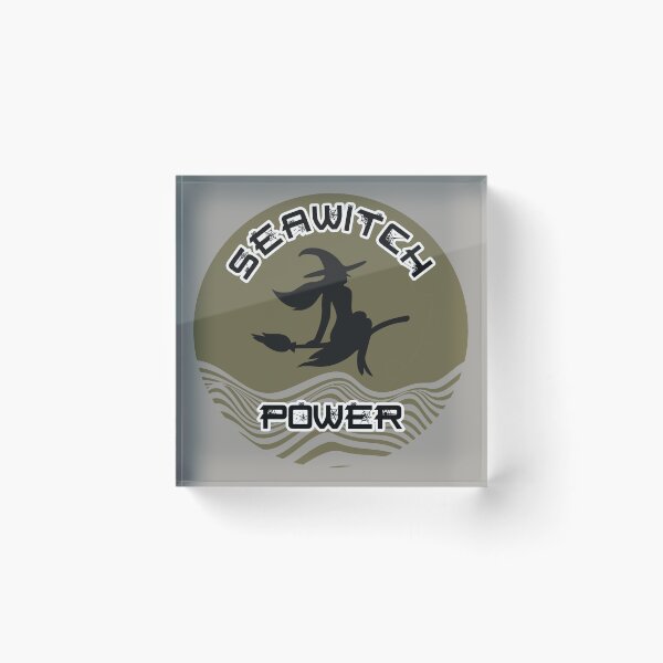 Item preview, Seawitch Power Round Sticker - Forest Green Silhouette designed and sold by NoMatterLab.