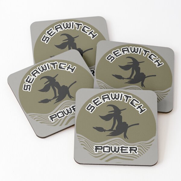 Item preview, Seawitch Power Round Sticker - Forest Green Silhouette designed and sold by NoMatterLab.