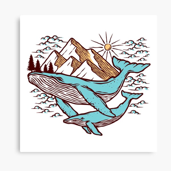 Item preview, The Classic Mountain Great Whale Art designed and sold by GrandaSHopp.