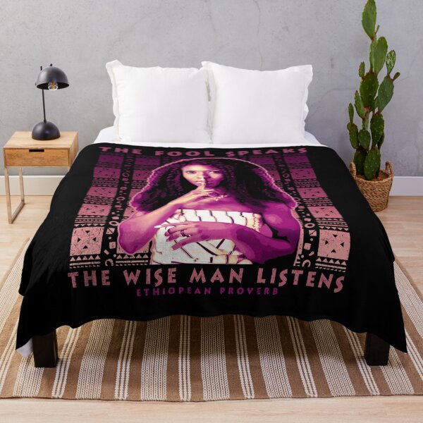 Item preview, The Fool Speaks, the Wise Man Listens, African Ethiopian Proverb, African Pattern, Africa Gift designed and sold by Proverbial Wisdom Design.