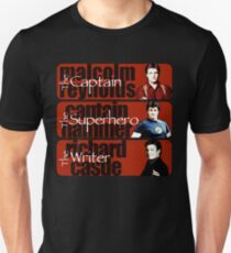The Captain, The Superhero, and The Writer Unisex T-Shirt