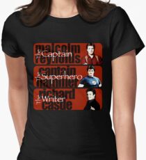 The Captain, The Superhero, and The Writer Women's Fitted T-Shirt