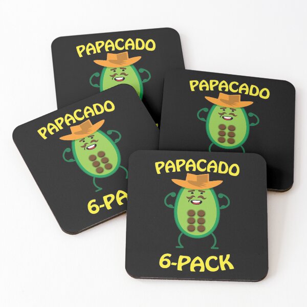 Item preview, Papacado 6 Pack Dad Avocado Cute Workout designed and sold by d247.