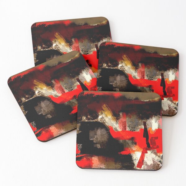 Item preview, Red and Black Abstract  designed and sold by Sukhpal Grewal Ethnic Art.
