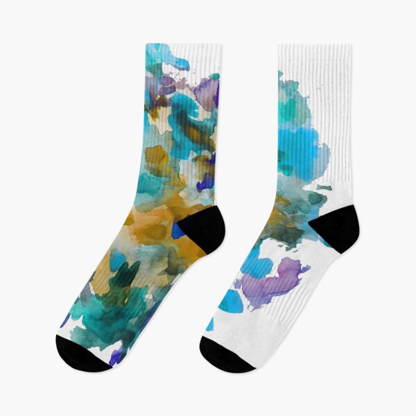 Item preview, Abstract Floral in Blue and Turquoise  designed and sold by wildseadesign.