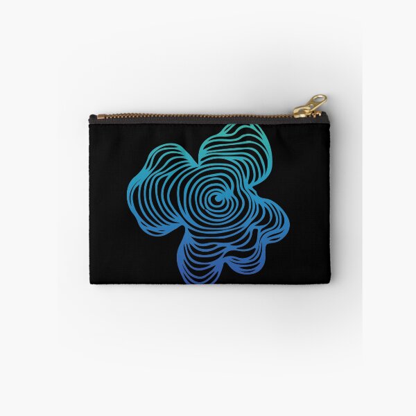 Item preview, Blue Green Gradient Topography Contour Line Art Graphic Wood Tree Growth Rings Pattern Flower designed and sold by Ciara Shortall.