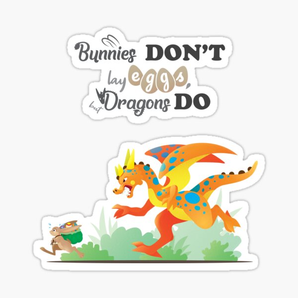 Lapin vs Dragon de Pâques Sticker