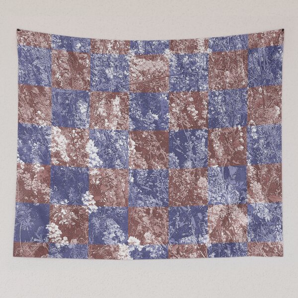 Item preview, Flower Checks (óxido y azul marino) designed and sold by David Roland.