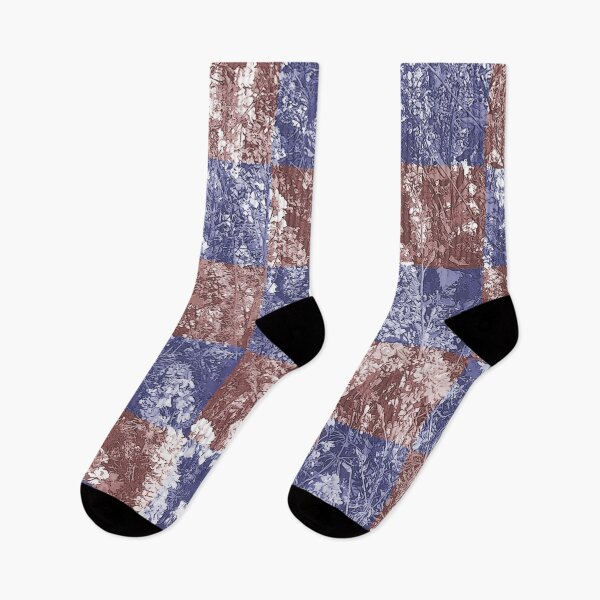 Item preview, Flower Checks (rust & navy blue) designed and sold by David Roland.