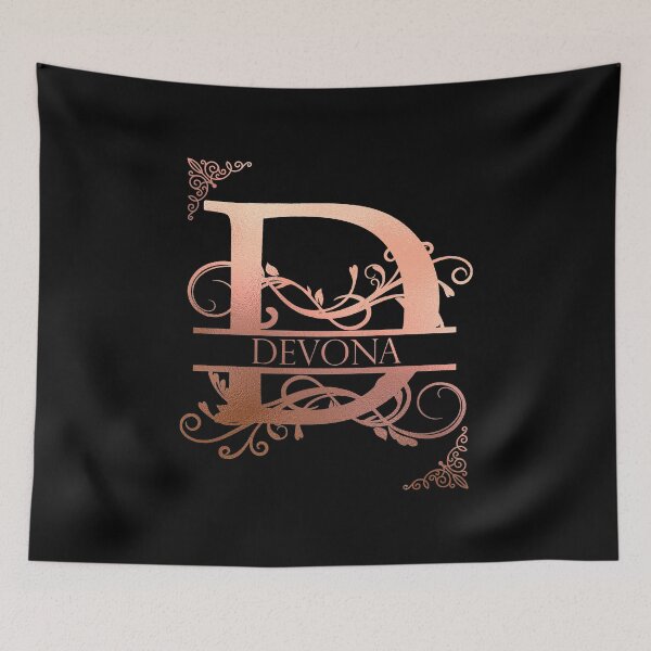 Item preview, Devona Personalized Name Gifts with Beautiful Rose Gold Monogram Letter D. Simply Best Gift Ideas for Devona designed and sold by ArteSquare.